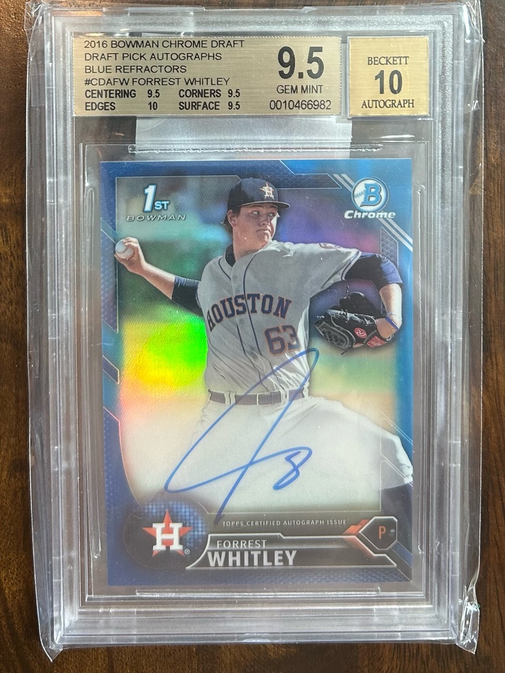 2016 Bowman Chrome Draft Pick Forrest Whitely Autographed Card 2/150